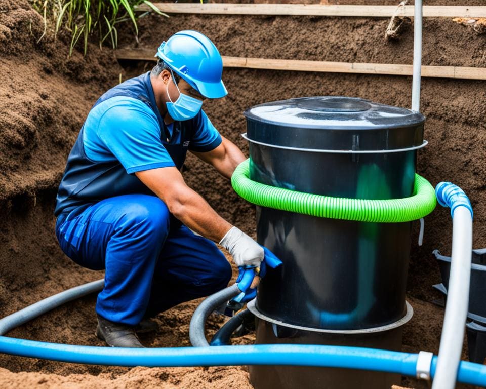 voorbereiding septische tank legen