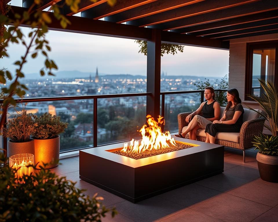 Is een vuurtafel geschikt voor op balkon?