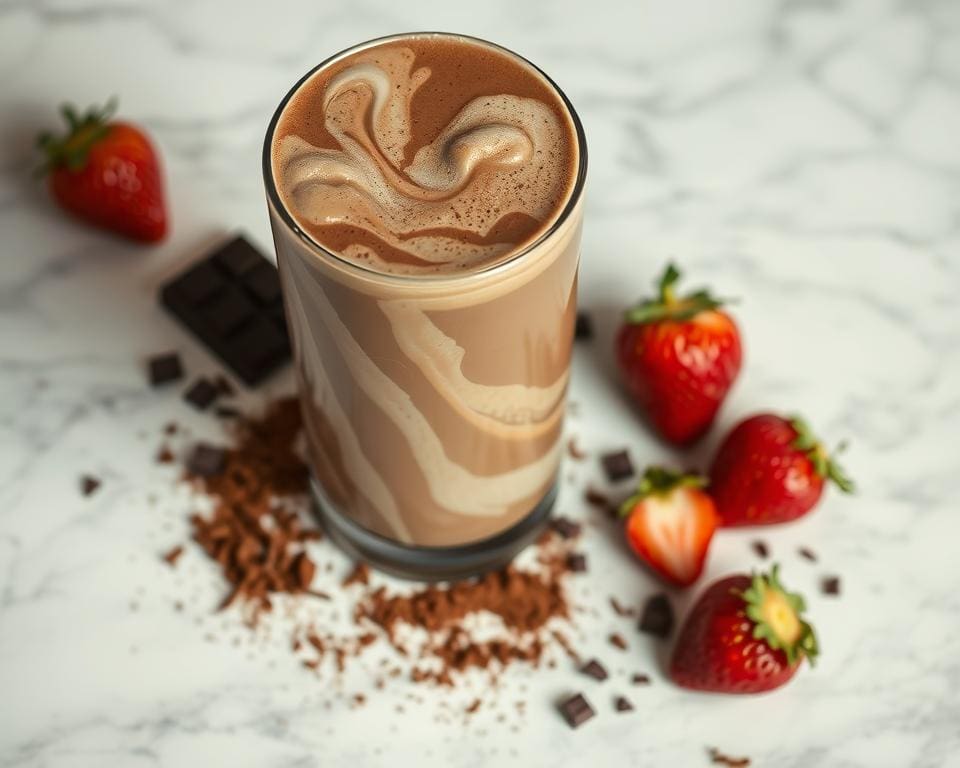 chocolade en eiwitshakes