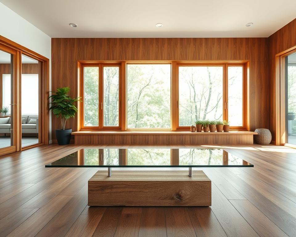 design met hout en glas