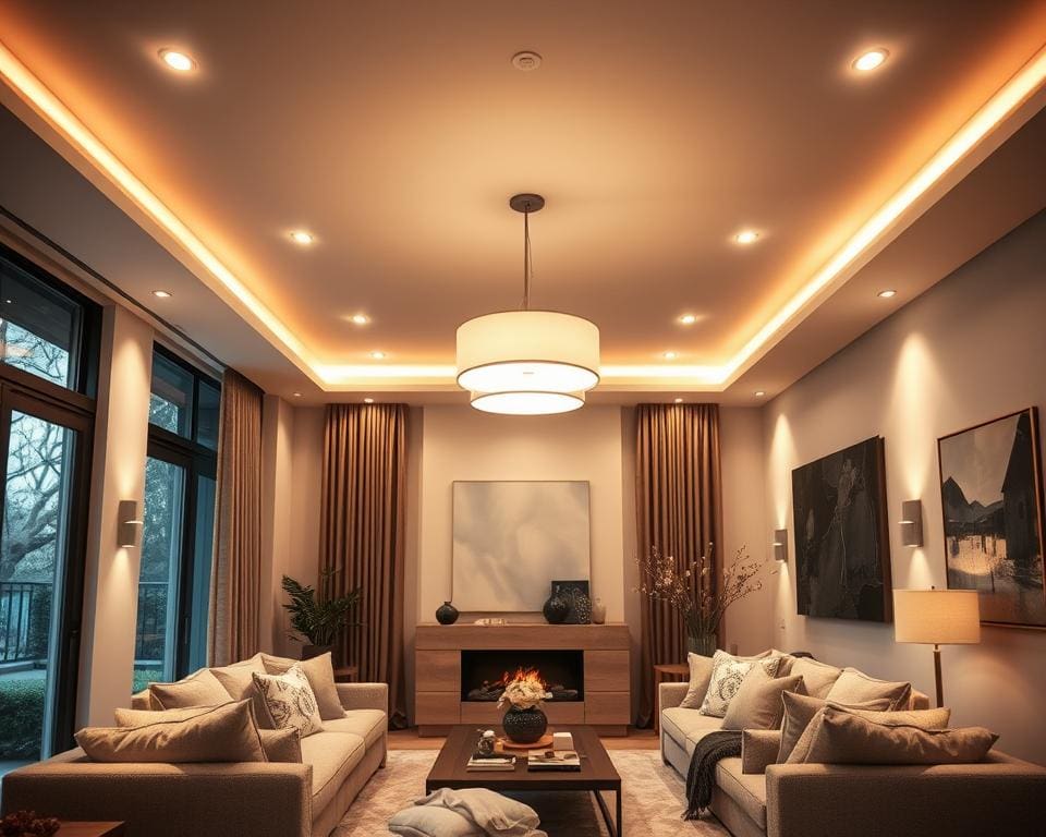 Moderne verlichting voor een gezellige woonkamer