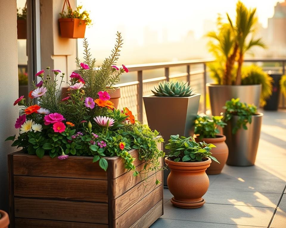 Welke plantenbakken zijn geschikt voor het terras?